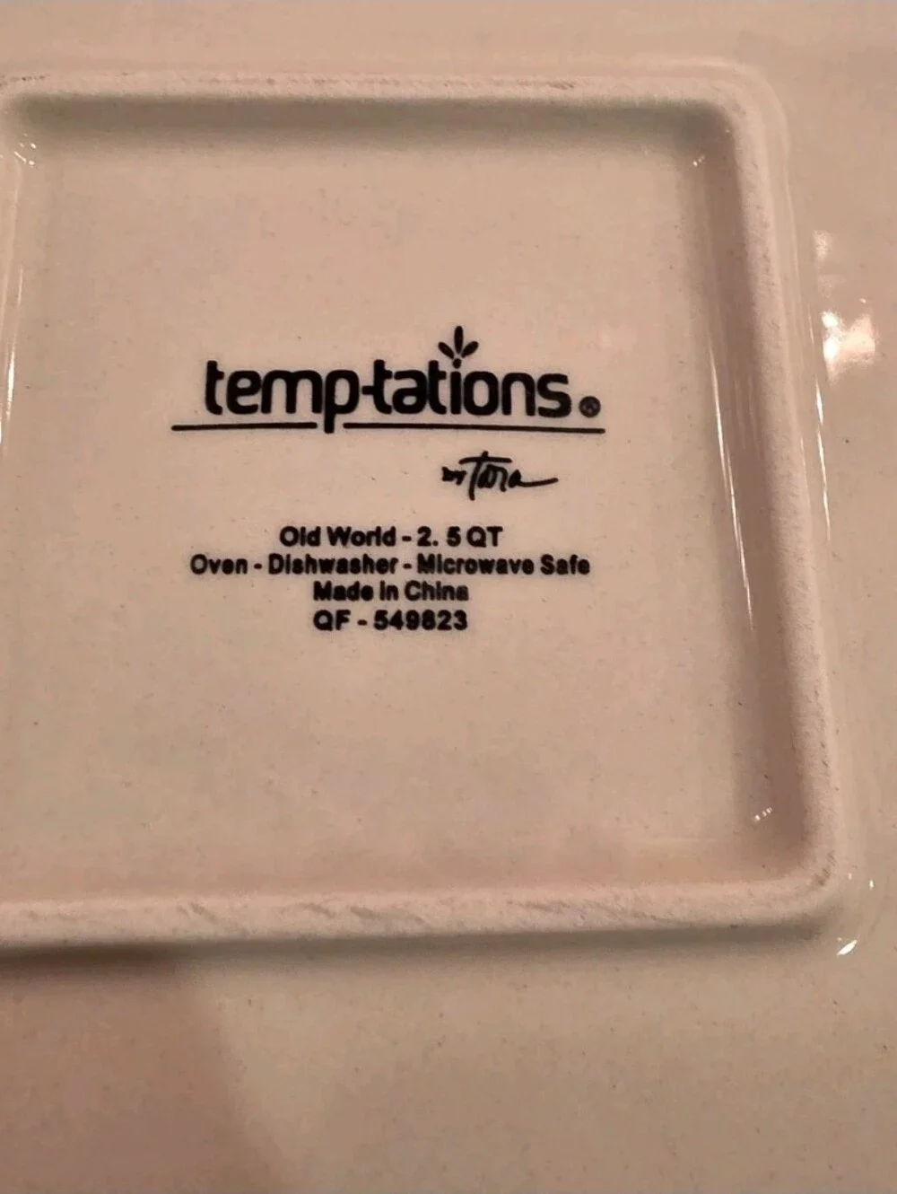 Temp-tations Old World Confetti 2.5 Quart Square Handled Baking/serving Dish